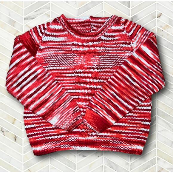 Vintage Sweaters - Vintage Handmade Womens Cropped  Handmade Holiday Sweater Medium Knit Wool